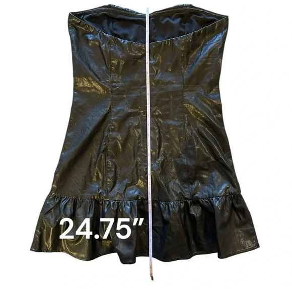 Cotton Candy LA Black Vegan Leather Fit and Flare Dress Size S - Picture 9 of 13
